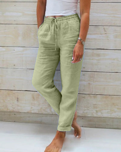 Moniko™ cotton pants with elastic waistband