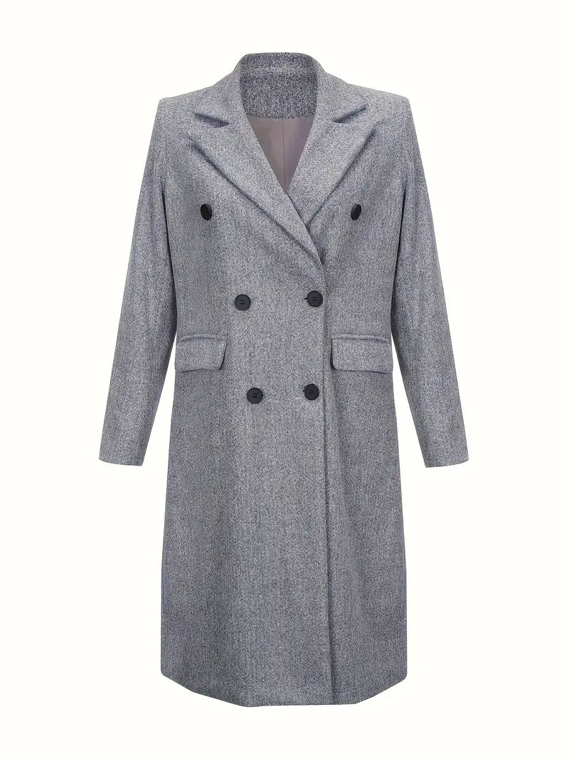 Bianca - Double Breasted Simple Trench Coat