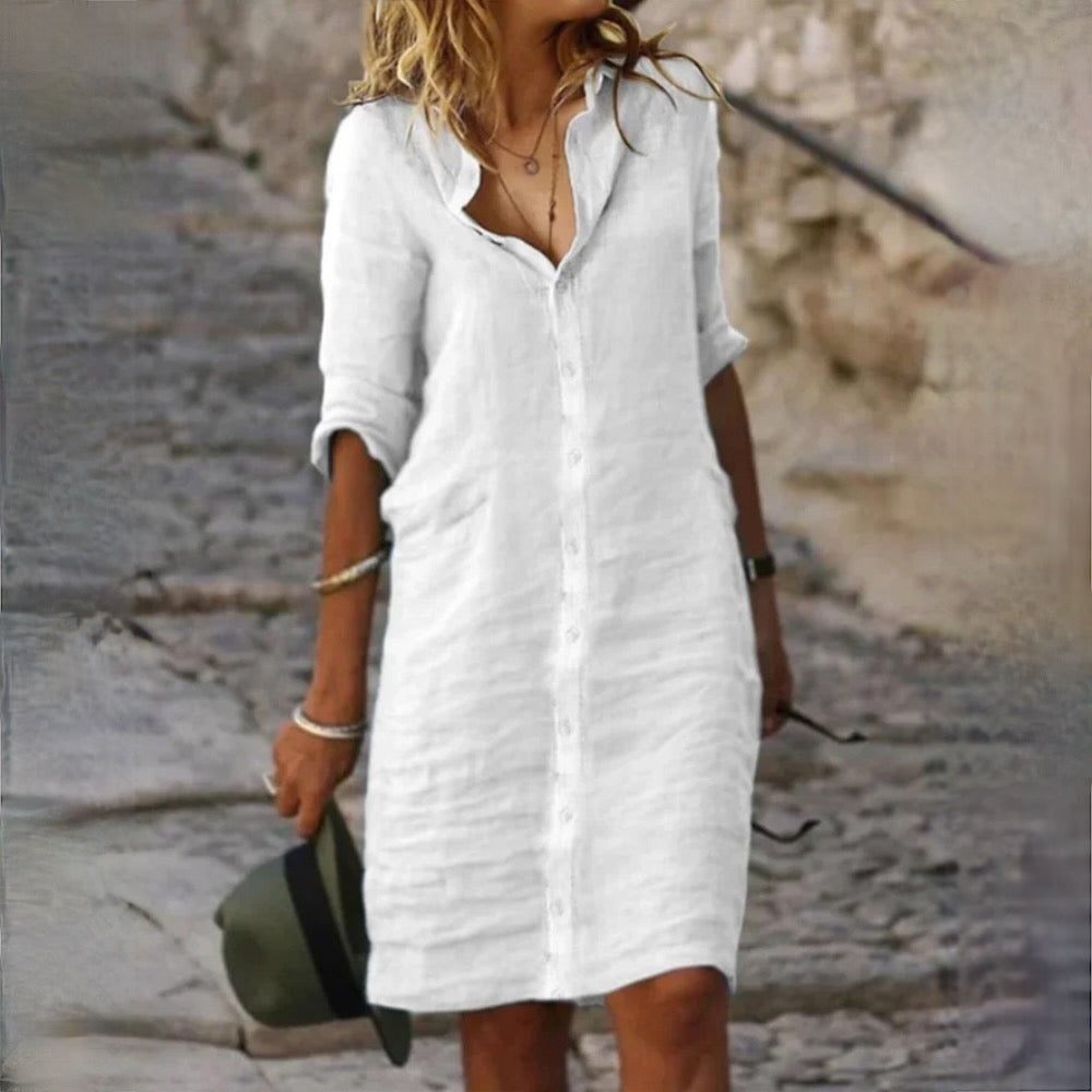 Lyan Stylish Linen Dress