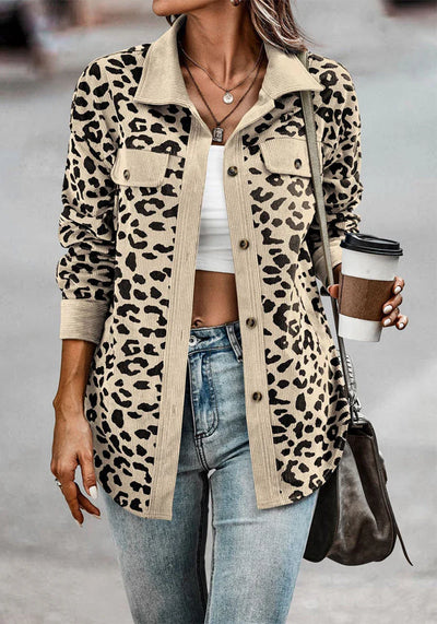 Oreanna - Women Leopard Print Coat