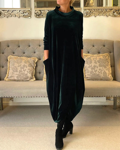 Tracey - Stylish velvet dress with pockets
