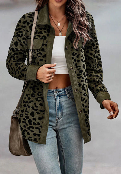 Oreanna - Women Leopard Print Coat