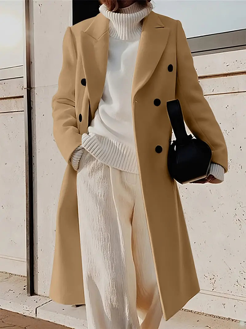 Molly - Double Breasted Lapel Overcoat