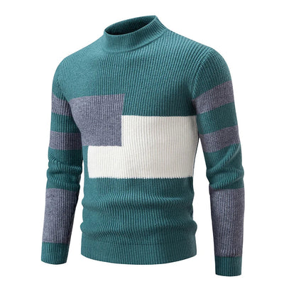 Samuel - Knitted men's sweater with stand-up collar