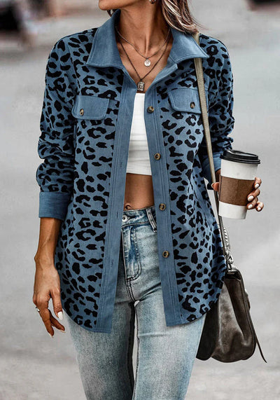 Oreanna - Women Leopard Print Coat