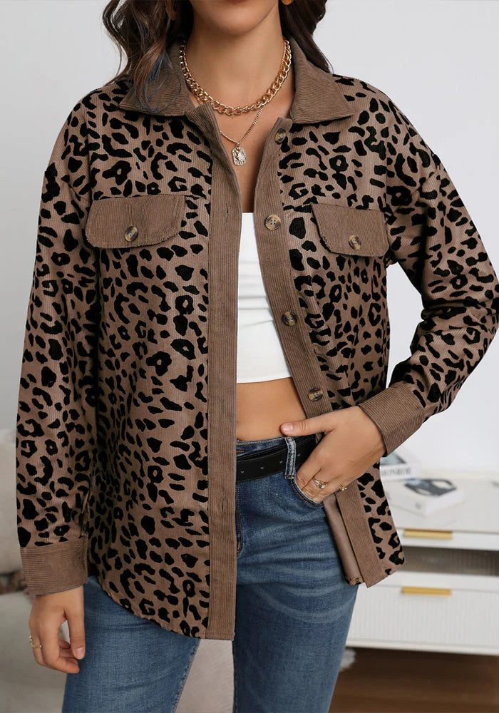 Oreanna - Women Leopard Print Coat