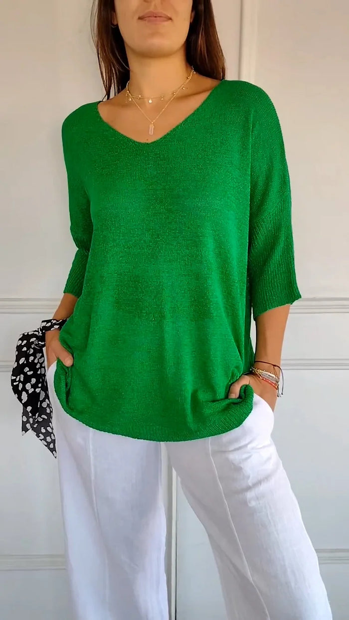 Donna - Comfy Knitted V-neck Top