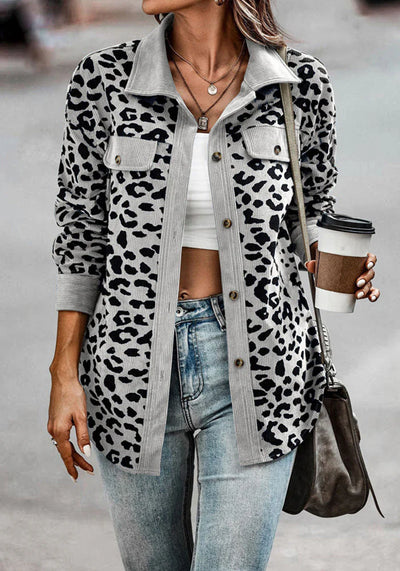 Oreanna - Women Leopard Print Coat