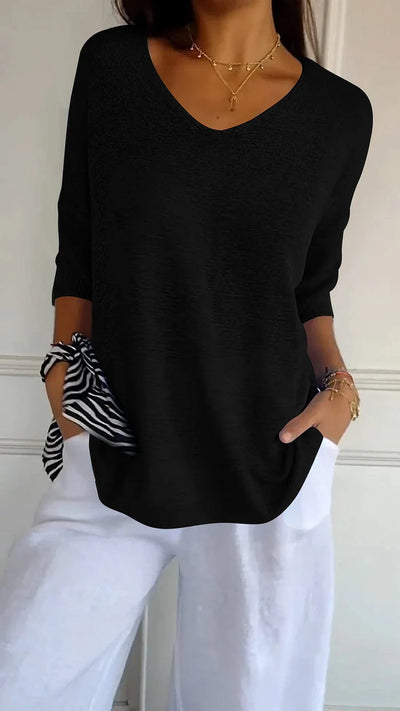 Donna - Comfy Knitted V-neck Top