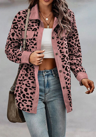 Oreanna - Women Leopard Print Coat