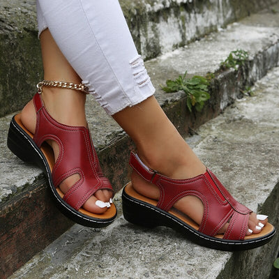 LIMITED ORTHOPEDIC LEATHER WEDGE SANDALS
