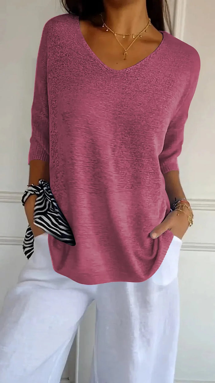 Donna - Comfy Knitted V-neck Top