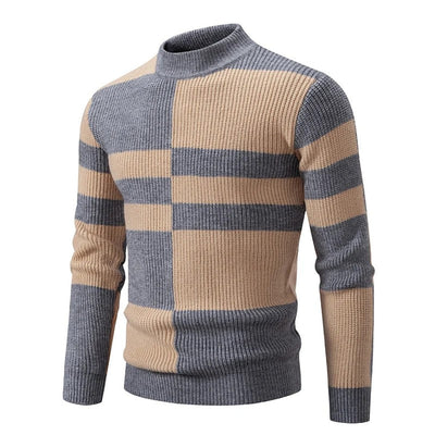 Samuel - Knitted men's sweater with stand-up collar